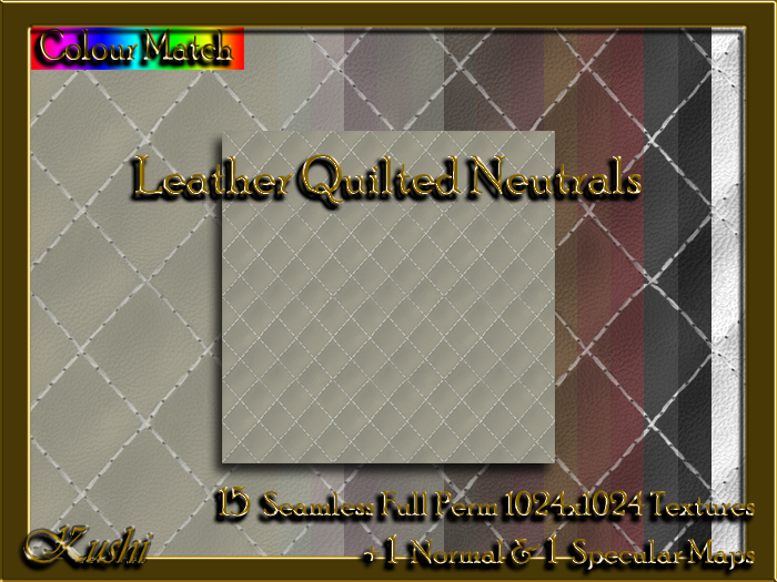Leather Quilted Neutrals Fabric Seamless Textures