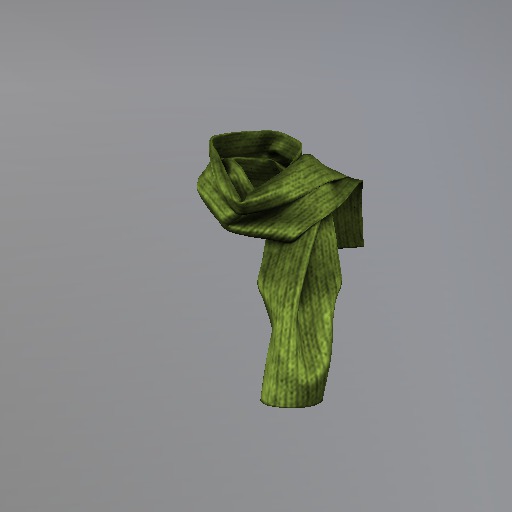 Green Knit Mesh Scarf