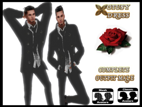 Second Life Marketplace - (MALE COMPLETE OUTFIT) black (2)