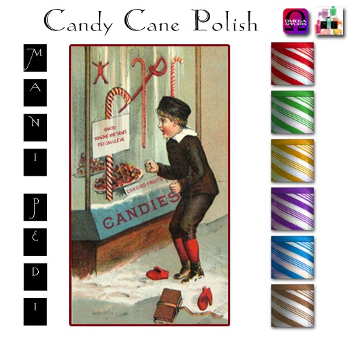 ~Mani Pedi~ Candy Cane Polish - Omega HUD