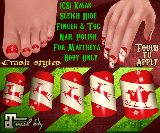 {CS} Xmas Sleigh Ride Polish (Maitreya  only)wear & touch