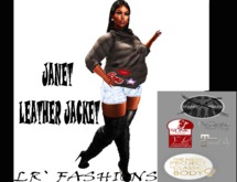 LR` FASHIONS JANET 'LEATHER' JACKET (GREY) (BETTY)
