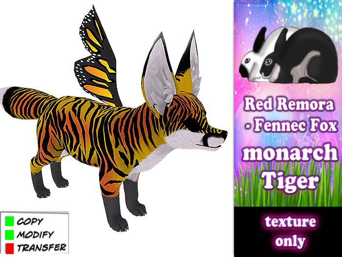 monarch Tiger  - Yellow flame  Fennec Fox