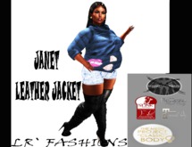 LR` FASHIONS JANET 'LEATHER' JACKET (BLU) (KITTY)