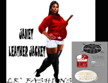 LR` FASHIONS JANET 'LEATHER' JACKET (RED) (BETTY)