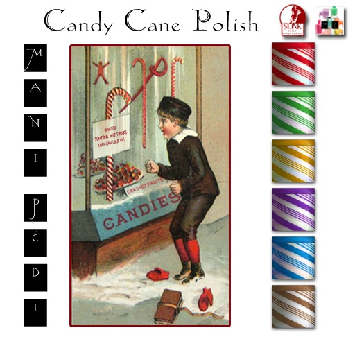 ~Mani Pedi~ Candy Cane Polish - Slink HUD