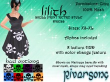 Vestido retro del cráneo de Riversong Lilith (empaquetado)
