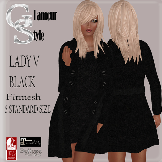 ! GS - LADY V COAT AND DRESS MESH BLACK