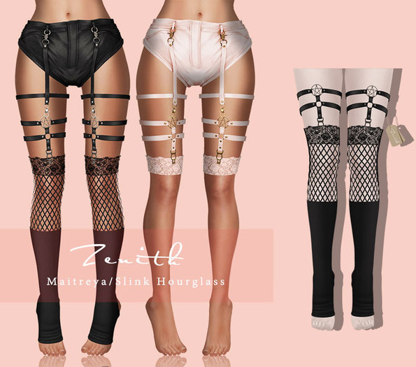 =Zenith=Garters socks (Black)