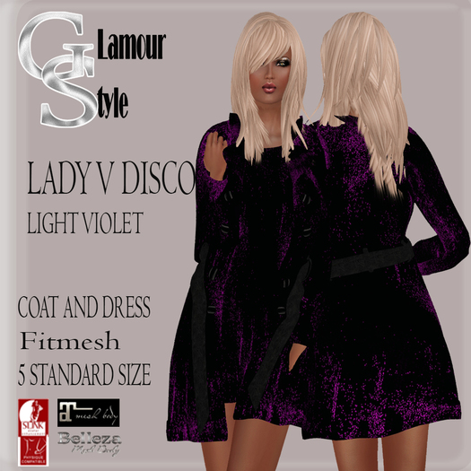 ! GS - LADY V COAT AND DRESS MESH DISCO VIOLET