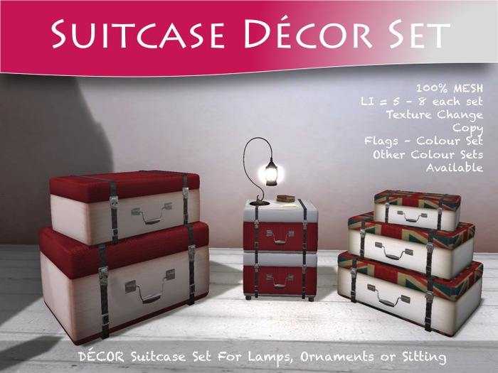 Moco Emporium ~ Texture Change Triple Suitcase Set [Flag]