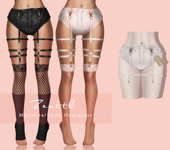 =Zenith=Garters Leather Short (White)