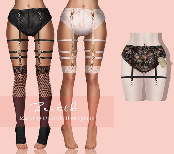 =Zenith=Garters Leather Short (Flower)
