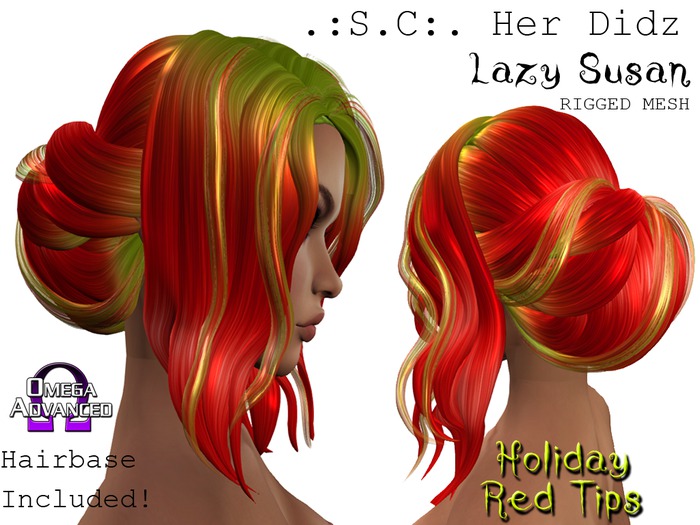 .:S.C:. Her Didz - Lazy Susan - Holiday Red Tips