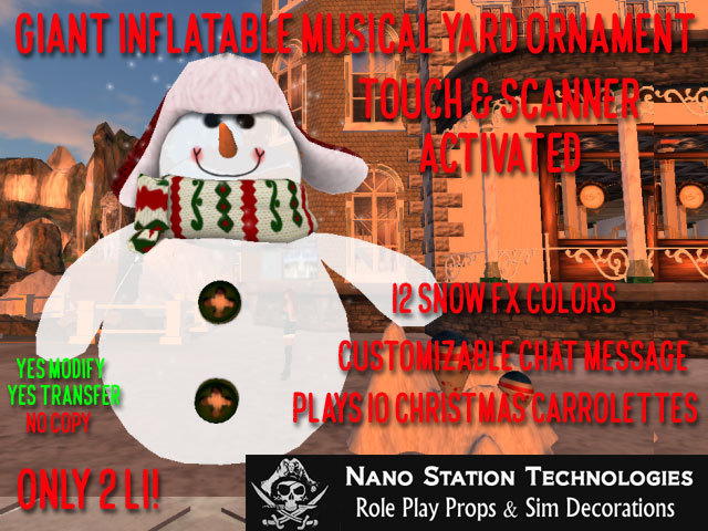 NaS-T Snowman 3 Giant Inflatable Yard Decoration NC Boxed