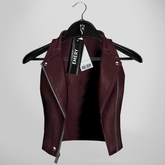 Emery Neil Leather Vest Berry