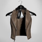 Emery Neil Leather Vest Latte