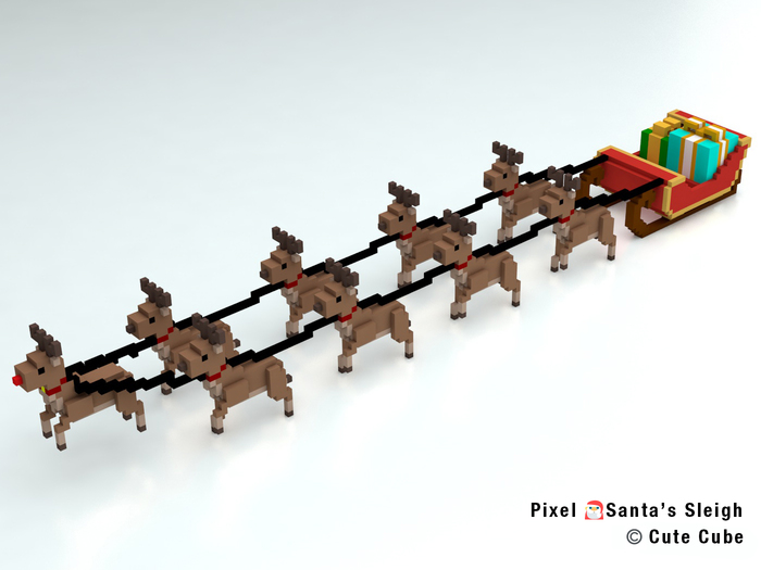 Pixel Santa's Sleigh