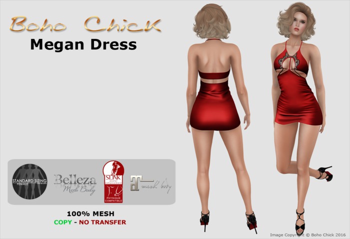 Boho Chick Megan Dress (Red)