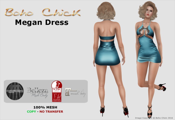 Boho Chick Megan Dress (Teal)