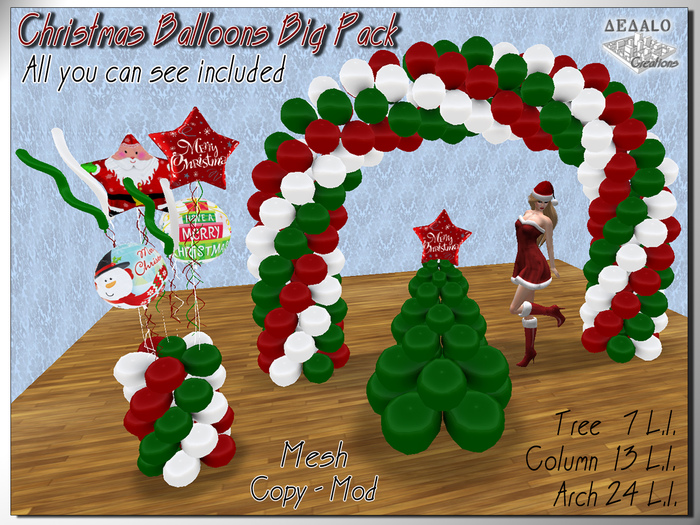 Christmas Balloons Big Pack - Mesh - F