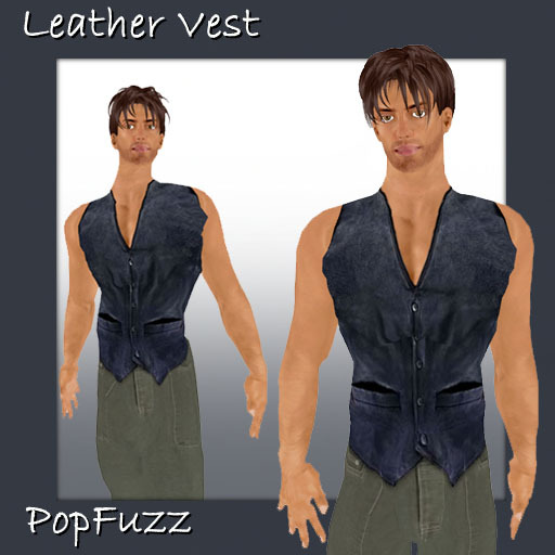Black Leather Vest For Men by PopFuzz 