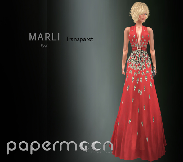 PaperMoon- Marli Transparent Gown - Red