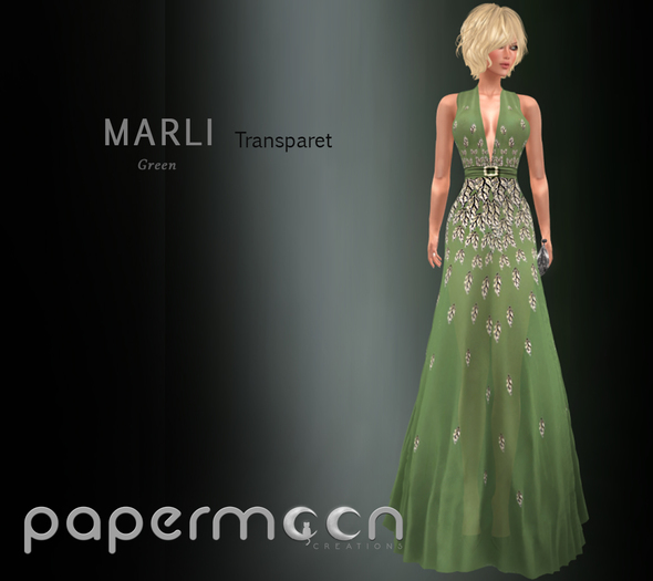 PaperMoon- Marli Transparent Gown - Green