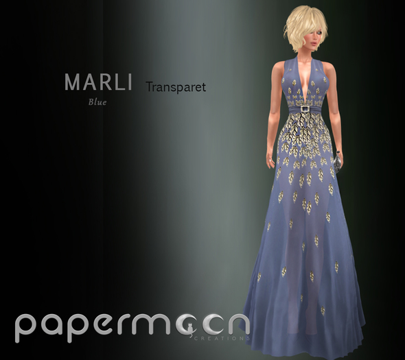 PaperMoon- Marli Transparent Gown - Blue