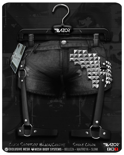 Razor/// Clash Shorts - Black/Silver