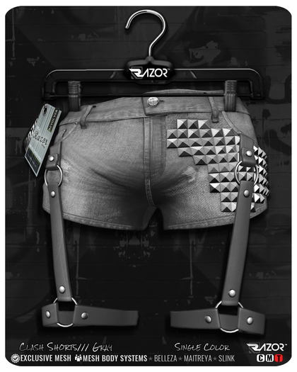 Razor/// Clash Shorts - Gray