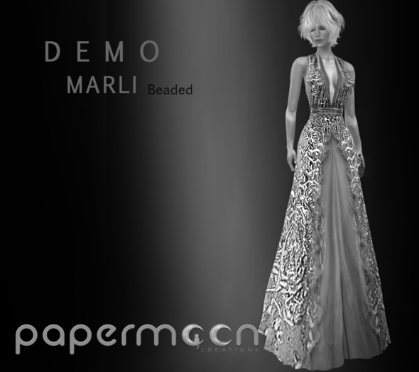 PaperMoon- Marli Beaded Gown -DEMO