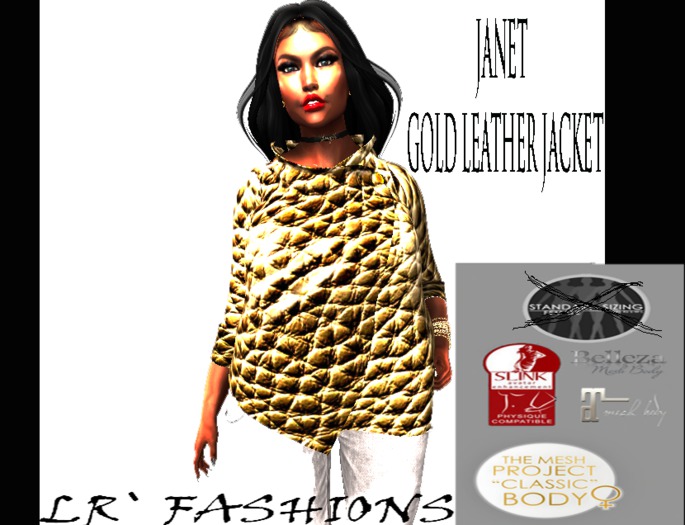LR` FASHIONS JANET 'LEATHER' JACKET(GOLD)