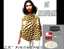 LR` FASHIONS JANET 'LEATHER' JACKET(GOLD)