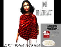 LR` FASHIONS JANET 'LEATHER' JACKET(RED)