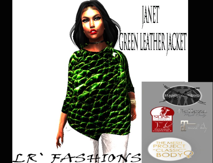 LR` FASHIONS JANET 'LEATHER' JACKET(GREEN)