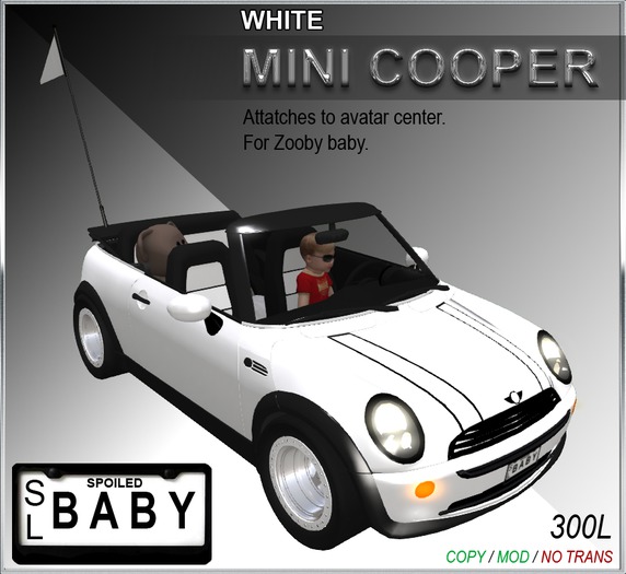 [RL] Mini Cooper - Zooby Baby - WHITE