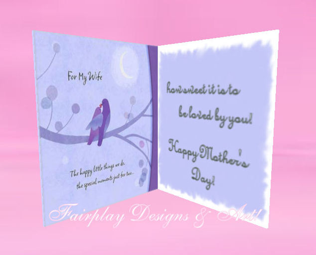 Mother's Day Card - 'For my Wife'
