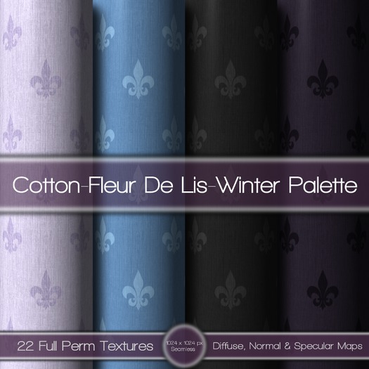 {L} Cotton-Fleur De Lis-Winter Palette