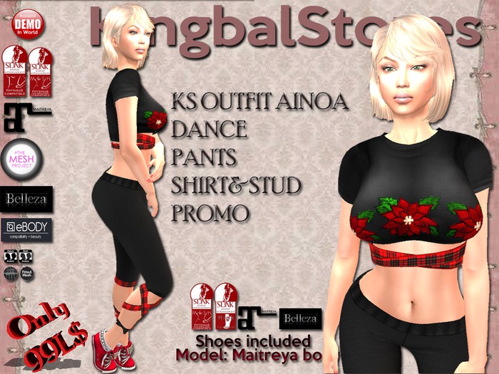 150 KS OUTFIT AINOA DANCE PANTS&SHIRT&STUD XMAS PROMO