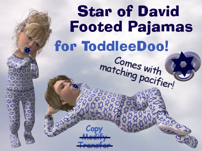 *Timeless ToddleeDoo* Star of David Pajamas  - White