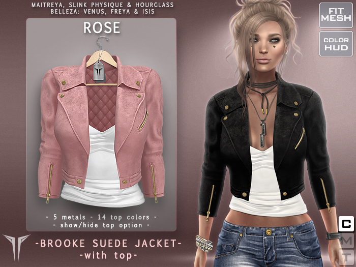 **RE** Brooke Suede Jacket - ROSE - Maitreya - SLink Physique - Hourglass - Belleza