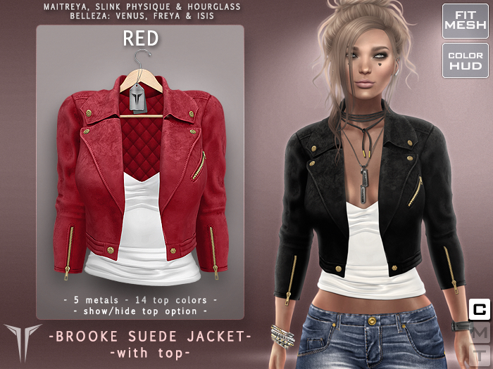 **RE** Brooke Suede Jacket - Red BOX