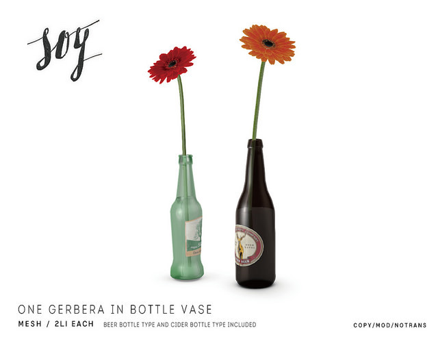 Soy. One Gerbera In Bottole Vase [addme]