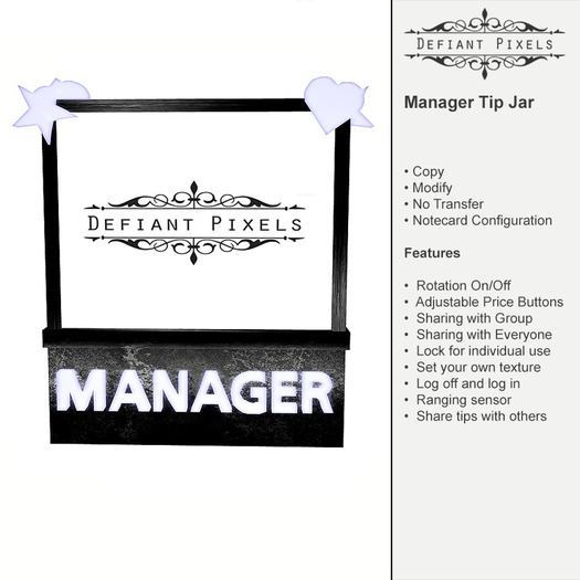 2D Productions Manager Tip Jar