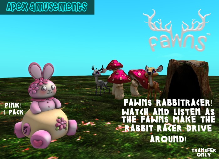 FaWns RabbitRacer - (pink 4 pack) - by Apex Amusements!