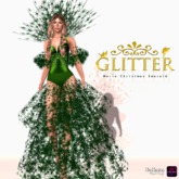 GLITTER - MARIE CHRISTMAS GOWN W/APPLIERS EMERALD