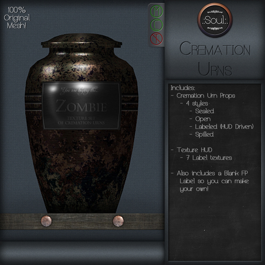 .:Soul:. Cremation Urns - Zombie Set