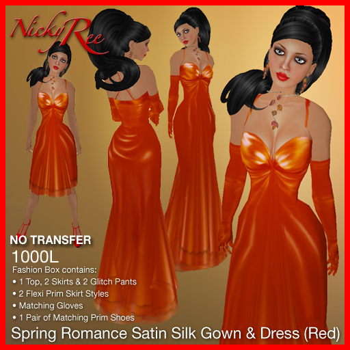 Spring Romance Satin Gown & Dress Red