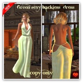 Green sexy backless dress
